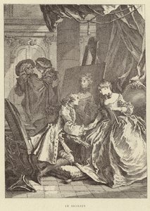 Den sicilianska (gravyr) av Francois (after) Boucher