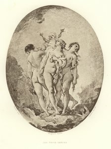 De tre nåderna (gravyr) av Francois (after) Boucher