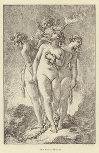 De tre nåderna (gravyr) av Francois (after) Boucher