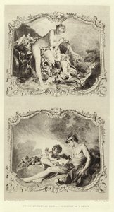 Venus går in i badet, kärlekens utbildning (gravyr) av Francois (after) Boucher