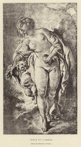 Venus och kärlek av Francois (after) Boucher