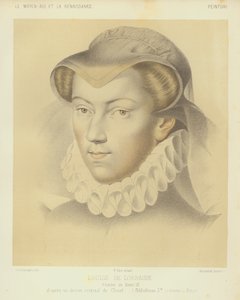 Louise av Lorraine, hustru till kung Henrik III av Frankrike (chromolitho)