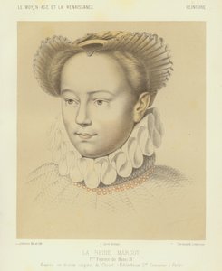 Margareta av Valois, första fru till kung Henrik IV av Frankrike (chromolitho)