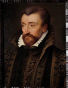 Porträtt av Antoine de Bourbon, hertig av Vendome (1518-1562), far till kung Henrik IV Målning av Francois Clouets skola (1515-1572) 1560 Sön. 0,31x0,23 m Pau, slottsmuseum - Porträtt av Antoine de Bourbon, hertig av Vendome (1518-1562), far till av Francois (school of) Clouet