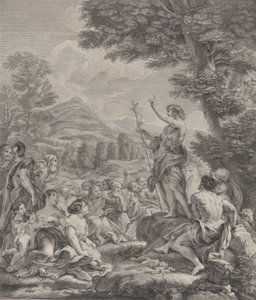 Johannes Döparen predikar för en folkmassa, ca. 1729.