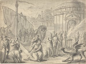 Aesculapius ankomst till Rom av Francois Boitard