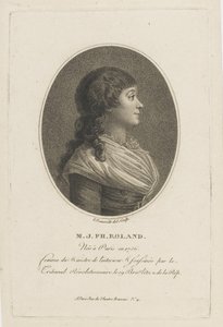 Porträtt av Madame Roland 1754-1793, ca. 1800. av Francois Bonneville