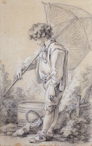 En pojke som håller ett nät av François Boucher