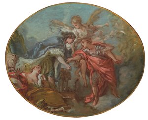 An Allegory (olja på duk) av François Boucher