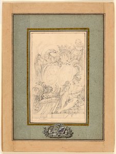 Armorial Bookplate för Crozat, Baron de Thiers av François Boucher