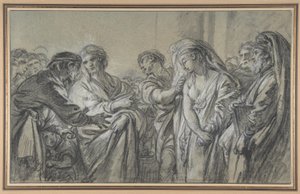Kristus och kvinnan som ertappats med äktenskapsbrott av François Boucher