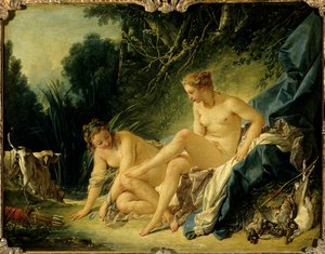Diane lämnar badet Målning av Francois Boucher (1703-1770) av François Boucher