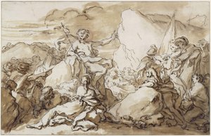 Johannes Döparens predikan i öknen av François Boucher