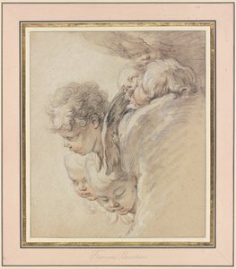 Änglahuvuden i molnen (Kristi födelse) av François Boucher