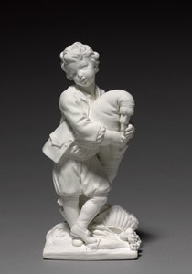Figur av säckpiparen, tillverkad av Vincennes Factory, modellerad av Pierre Blondeau, 1748-1752 av François Boucher