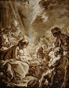 La Lumiere du Monde (olja på papper på panel) av François Boucher