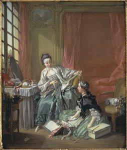 The Milliner - The Milliner, av Boucher, Francois (1703-1770). olja på duk av François Boucher