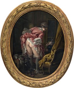 ""det indiskreta ögat"" Målning av Francois Boucher (1703-1770) cirka 1742 Privat samling av François Boucher