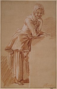 Stående bondflicka av François Boucher