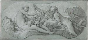 De tre gracerna leker med Amor av François Boucher
