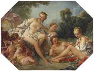 Venus i sitt bad, omgiven av nymfer och amoriner av François Boucher