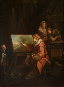 I målarens ateljé (”Landskapsmålaren” eller ”Målaren vid sin staffli”) av François Boucher