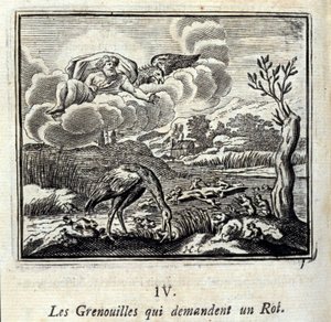 Fabler av Jean de La Fontaine (1621-95). Illustration av François Chauveau (1613-1676). Upplaga av 1728. av Francois Chauveau
