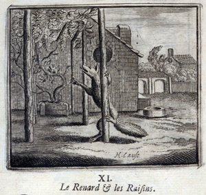 Illustration från "Fables of Jean de la Fontaine" (litho) av Francois Chauveau