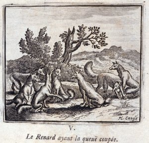Illustration från "Fables of Jean de la Fontaine" (litho)