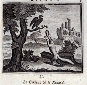 Illustration från "Fables of Jean de la Fontaine" (litho) av Francois Chauveau