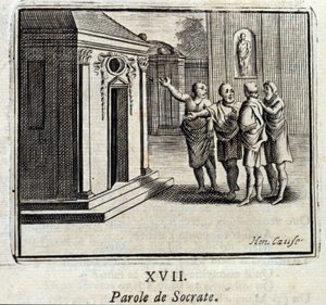 Sokrates ord. Fabler av Jean de La Fontaine (1621-95). Illustration av François Chauveau (1613-1676). Upplaga av 1728. av Francois Chauveau