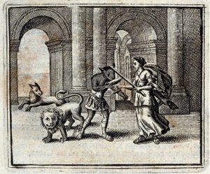 Ulysses följeslagare. Fabler av Jean de La Fontaine (1621-95). Illustration av François Chauveau (1613-1676). Upplaga av 1728.