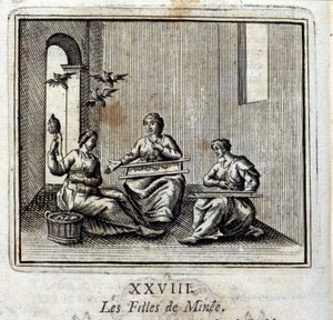 The Daughters of Minee. Fabler av Jean de La Fontaine (1621-95). Illustration av François Chauveau (1613-1676). Upplaga av 1728. av Francois Chauveau