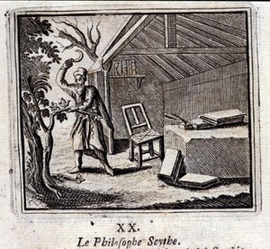 Den filosoferande lie. Fabler av Jean de La Fontaine (1621-95). Illustration av François Chauveau (1613-1676). Upplaga av 1728. av Francois Chauveau