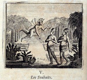 Lyckönskningar. Fabler av Jean de La Fontaine (1621-95). Illustration av François Chauveau (1613-1676). Upplaga av 1728. av Francois Chauveau