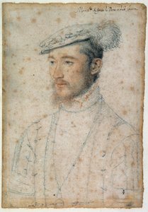 Porträtt av François de Lorraine, hertig av Guise (1520 - 1563). Att rita ett blod och en svart sten av Clouet Francois (1515-1572) av François Clouet