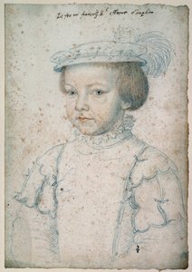 Porträtt av kungen av Frankrike Francois II (1544-1560). Teckning av Francois Clouet (1515-1572) av François Clouet