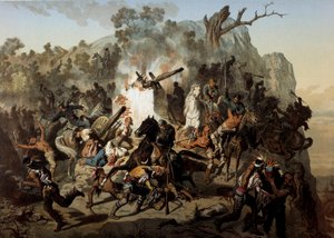 Nederlag för Modogs den 15 april 1873, av Francois Constant Mes (? -1905) av Francois Constant Mes