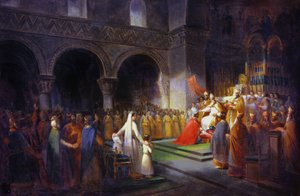 Kröning av Pepin le Bref vid Saint Denis Abbey