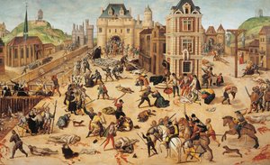 S:t Bartolomeusdagens massaker, ca 1572-84 (olja på panel)