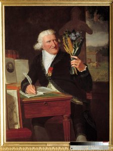 Porträtt av Antoine Augustin, baron Parmentier (1737-1813) representativ agronom som bär hederslegionen. Målning av Francois Dumont l