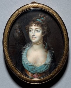 Porträtt av Mademoiselle Marie-Anne Adelaide Le Normand, ca. 1793.