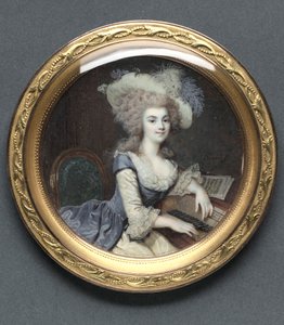 Porträtt av en kvinna vid ett cembalo, ca. 1788.