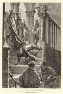 Karl den gode, greve av Flandern, död. Mordet på Karl den gode, greve av Flandern, Brygge av Francois Edouard (after) Zier