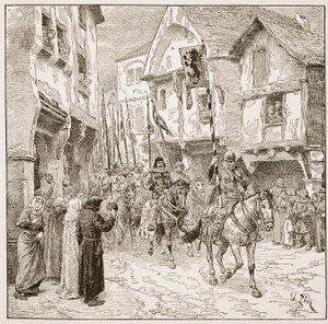 Hertig Roberts avresa till det heliga landet, illustration från "The Church of England: A History for the People" av H.D.M. Spence-Jones, pub. ca 1910 (sepiafoto). av Francois Edouard Zier