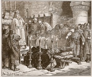Fitz-Arthur förbjuder begravningen av William, illustration från "Cassell