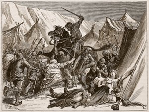 Robert av Normandie samlar korsfararna, illustration från Cassell