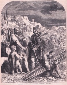 Hengist- och Horsa-fördraget med Vortigern 600 e.Kr av Francois Edouard Zier