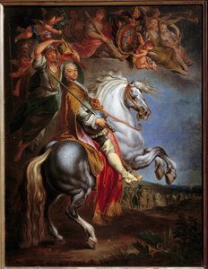 Ridsporträtt av Francois III (1708-1765), hertig av Lorraine, då germansk kejsare och storhertig av Toscana, maka till Marie Therese av Österrike (1717-1780) Målning av Francois Eisen (1695-1778) av Francois Eisen