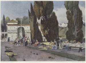Soldater som spelar boule under den italienska kampanjen